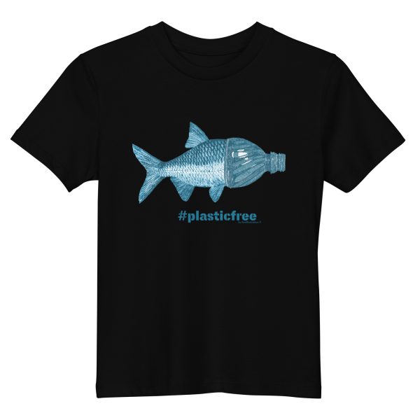 #Plasticfree Bottle Fish Organic cotton kids t-shirt - Image 2