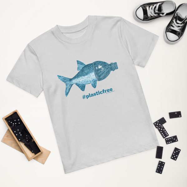 #Plasticfree Bottle Fish Organic cotton kids t-shirt - Image 4