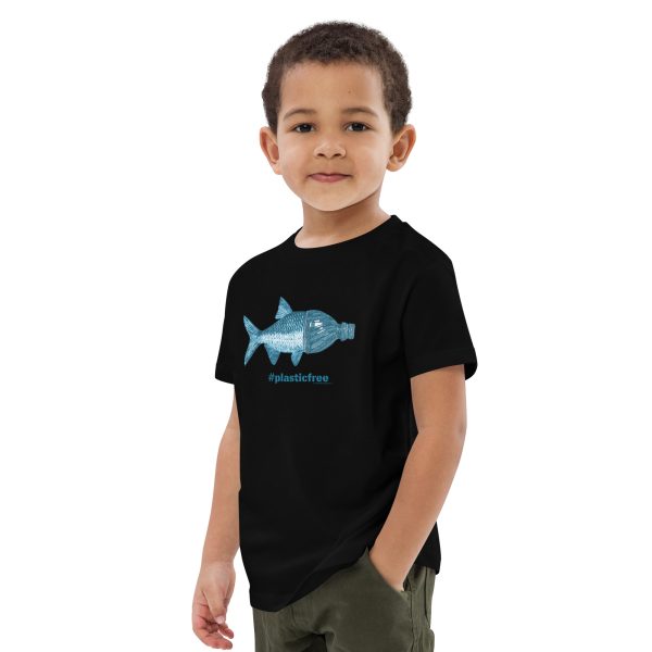 #Plasticfree Bottle Fish Organic cotton kids t-shirt - Image 5