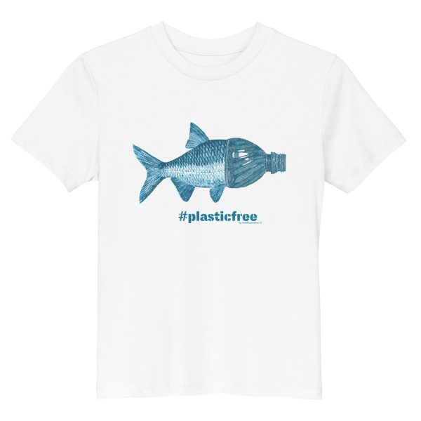 #Plasticfree Bottle Fish Organic cotton kids t-shirt - Image 3