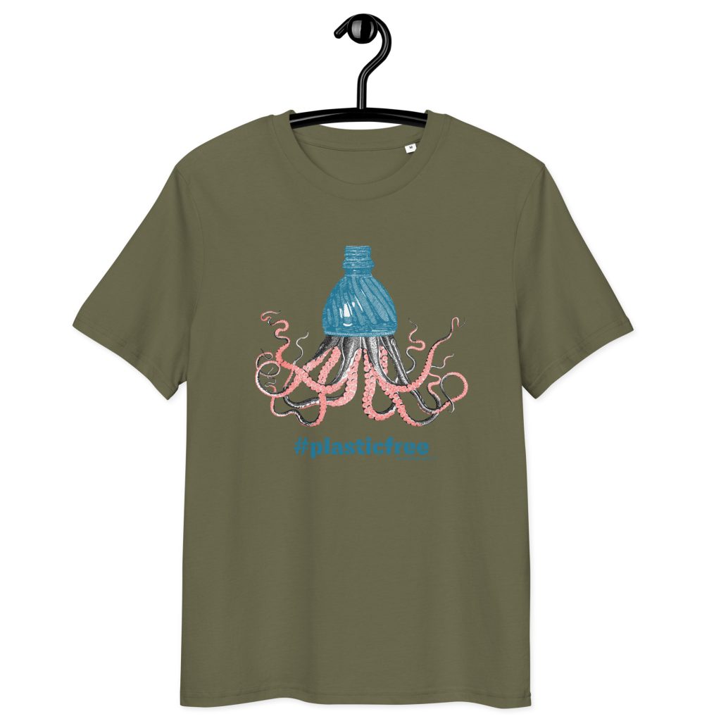 Bottle Octopus organic Tee by Femillustration
